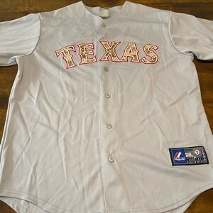 MLB Texas Rangers #84 Prince Fielder Camo Button Up Jersey Baseball Mens Large